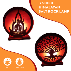 Himalayan Rock Salt Lamp Design Buddha Bonsai Tree