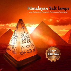 Hieroglyphics Pyramid Himalayan Rock Salt Lamp