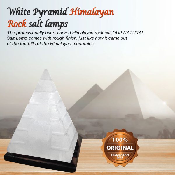 Himalayan Salt Pyramid Lamp, White