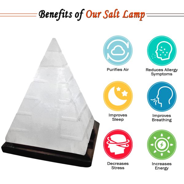 Himalayan Salt Pyramid Lamp, White